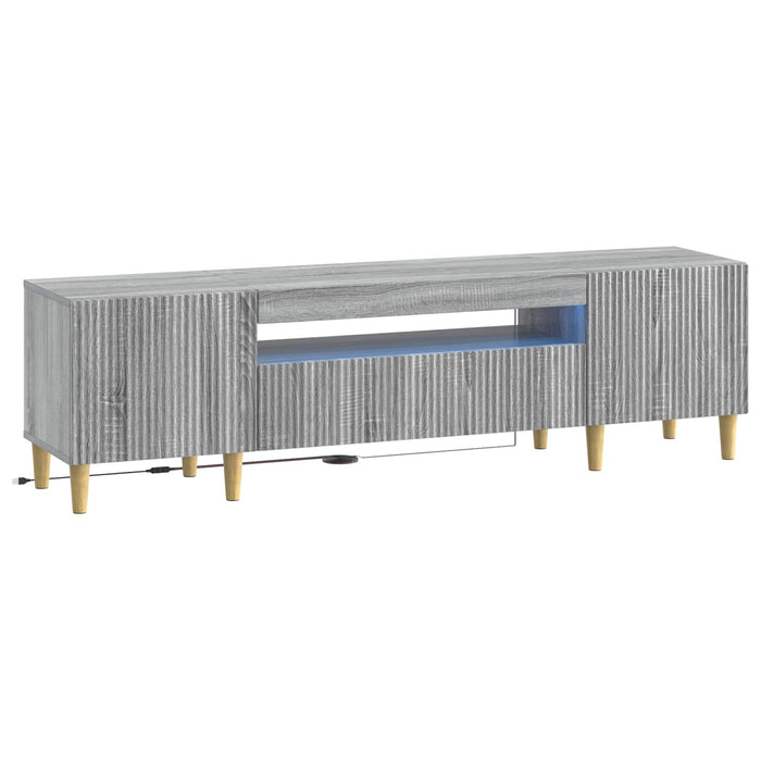 Cabinet TV cu LED Sonoma gri Lemn prelucrat WALTI