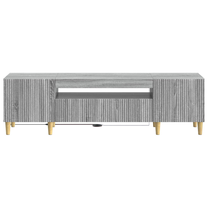 Cabinet TV cu LED Sonoma gri Lemn prelucrat WALTI