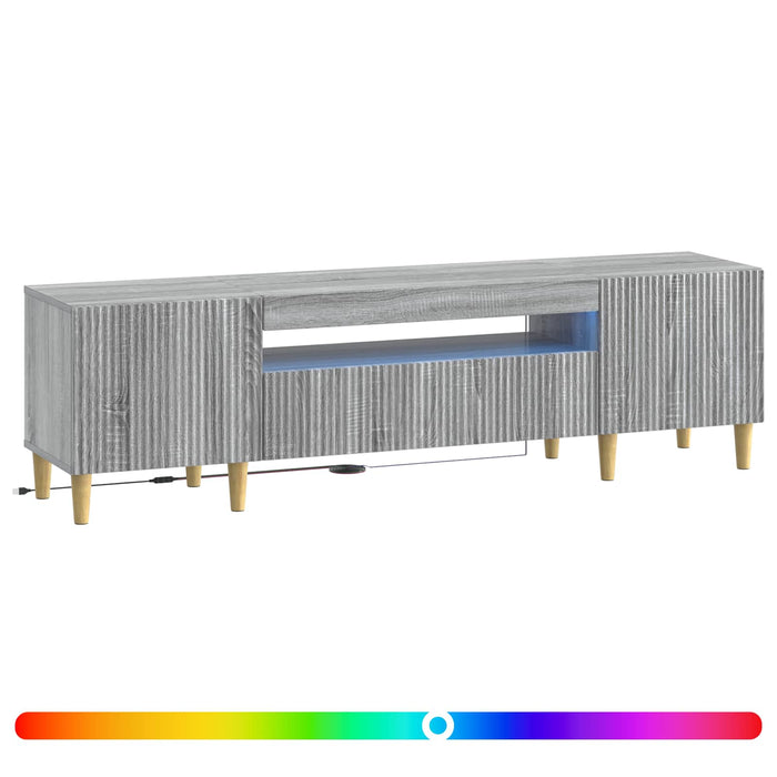 Cabinet TV cu LED Sonoma gri Lemn prelucrat WALTI