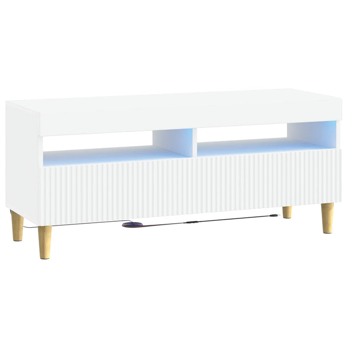 Cabinet TV cu LED Alb Lemn prelucrat WALTI
