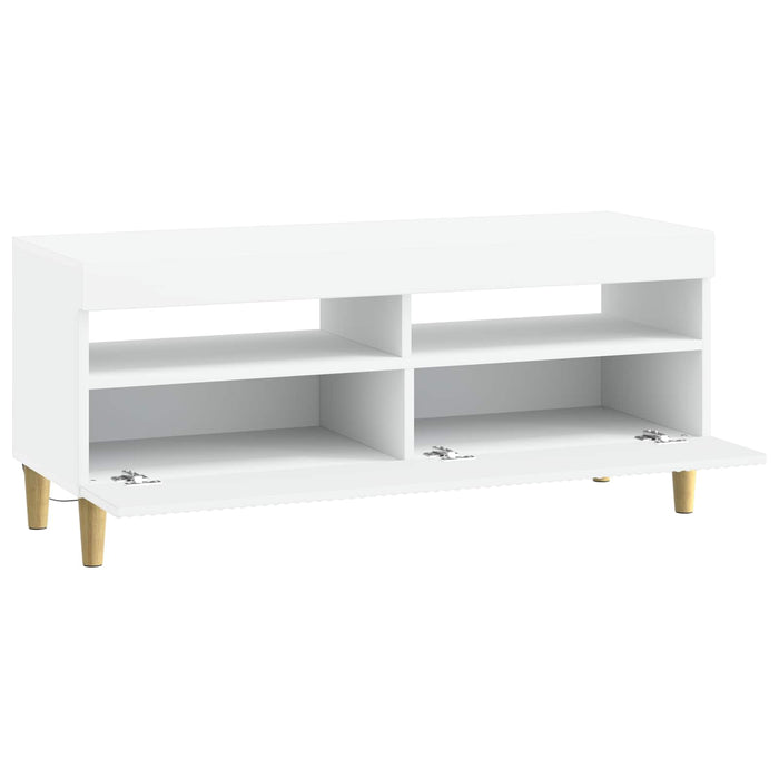 Cabinet TV cu LED Alb Lemn prelucrat WALTI