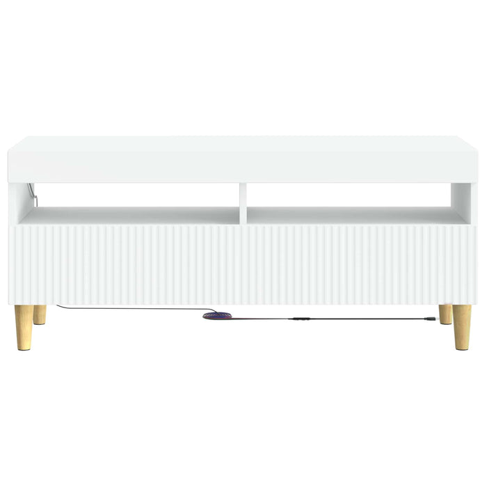 Cabinet TV cu LED Alb Lemn prelucrat WALTI