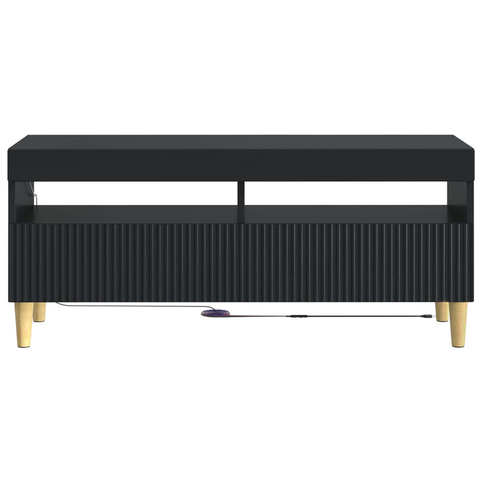 Cabinet TV cu LED Negru Lemn prelucrat WALTI