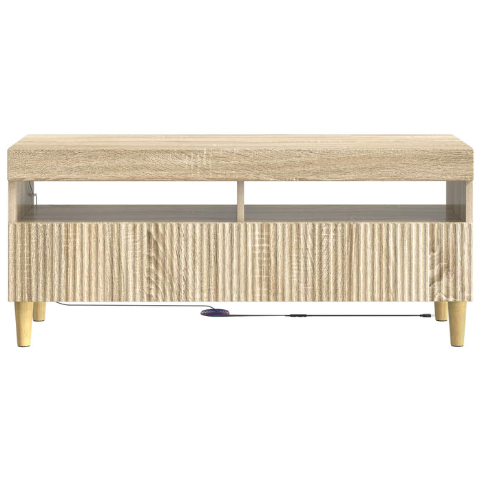 Cabinet TV cu LED Stejar Sonoma Lemn prelucrat WALTI