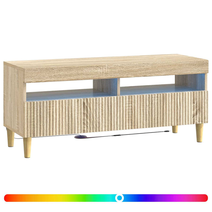 Cabinet TV cu LED Stejar Sonoma Lemn prelucrat WALTI