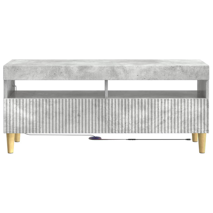Cabinet TV cu LED Gri Beton Lemn prelucrat WALTI