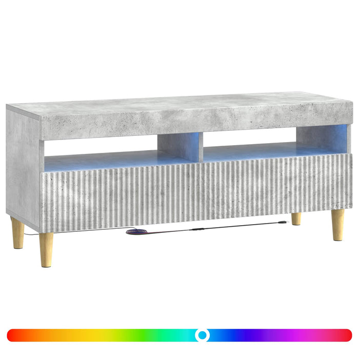 Cabinet TV cu LED Gri Beton Lemn prelucrat WALTI