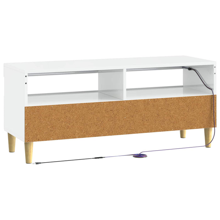 Cabinet TV cu LED Alb foarte lucios Lemn prelucrat WALTI