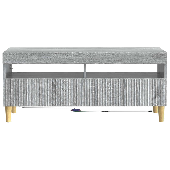 Cabinet TV cu LED Sonoma gri Lemn prelucrat WALTI