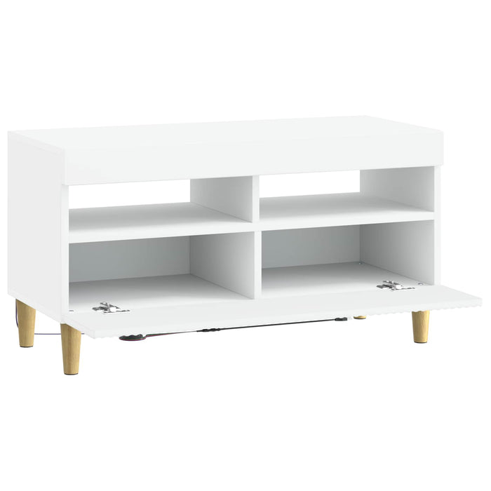 Cabinet TV cu LED Alb Lemn prelucrat WALTI