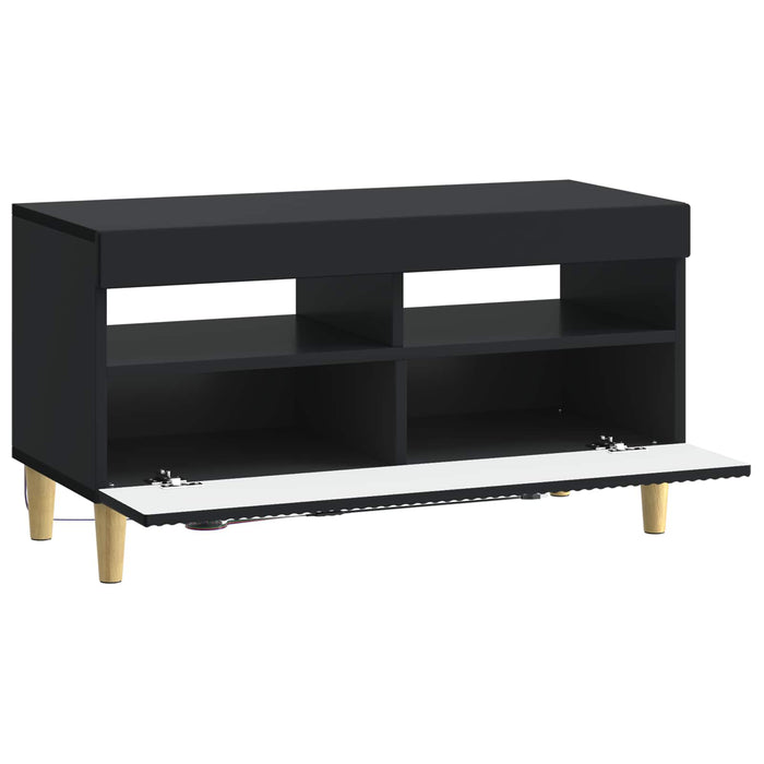 Cabinet TV cu LED Negru Lemn prelucrat WALTI