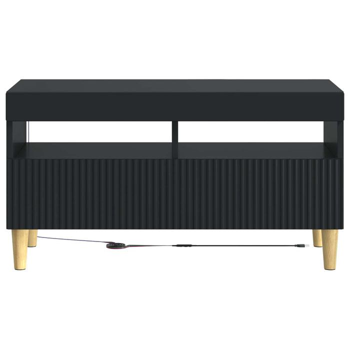 Cabinet TV cu LED Negru Lemn prelucrat WALTI
