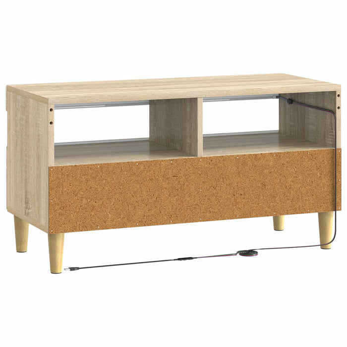 Cabinet TV cu LED Stejar Sonoma Lemn prelucrat WALTI
