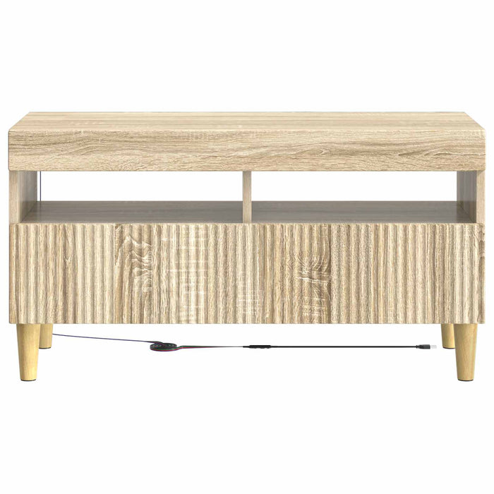 Cabinet TV cu LED Stejar Sonoma Lemn prelucrat WALTI
