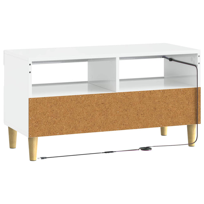 Cabinet TV cu LED Alb foarte lucios Lemn prelucrat WALTI