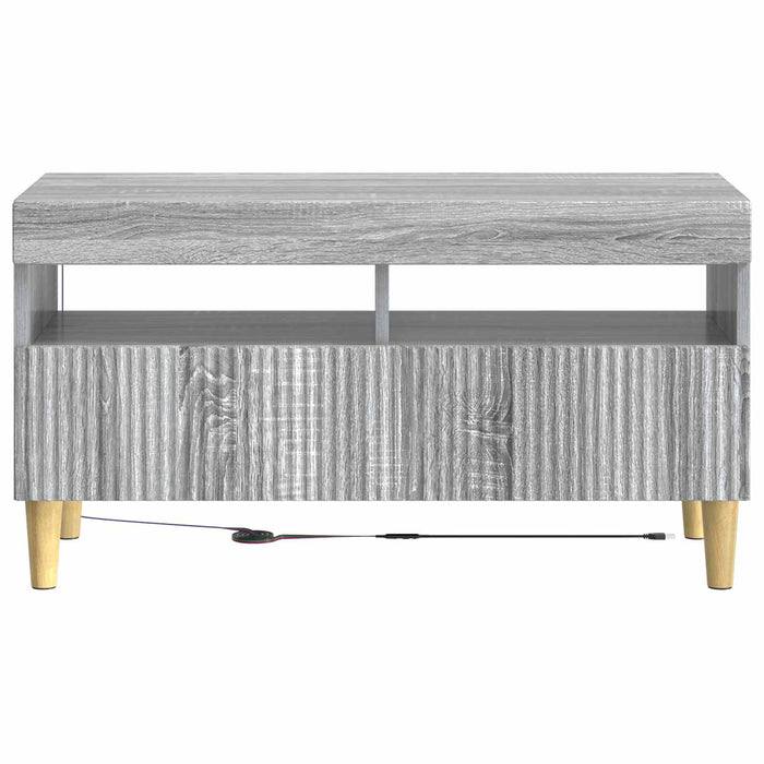 Cabinet TV cu LED Sonoma gri Lemn prelucrat WALTI