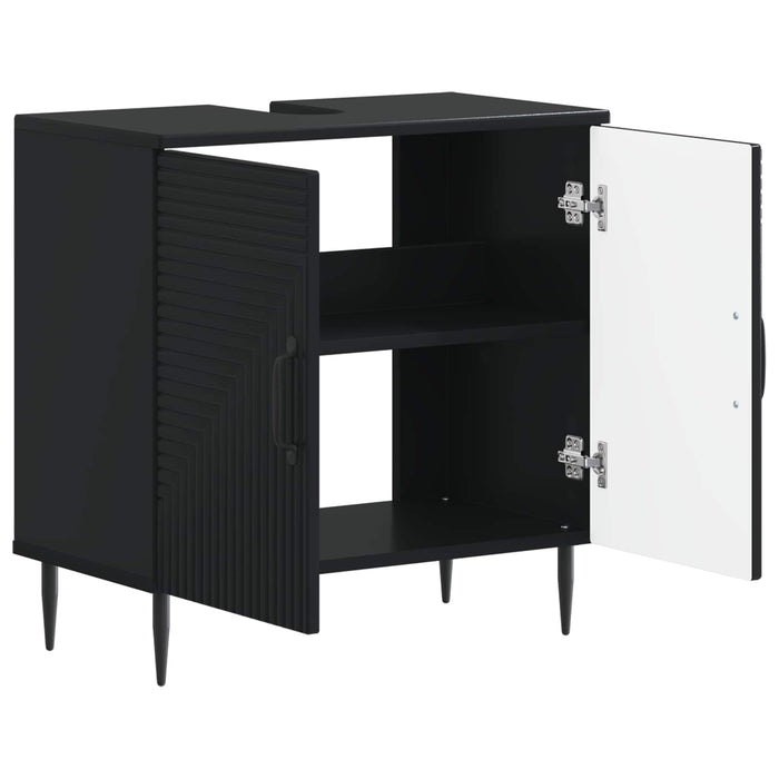 Dulap pentru Chiuveta de Baie HAARLEM Negru 59,5 x 31,5 x 59 cm - WALTI WALTI