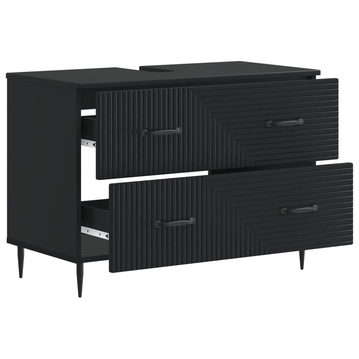 Dulap pentru Chiuveta de Baie HAARLEM Negru 82 x 41 x 58,5 cm - WALTI WALTI