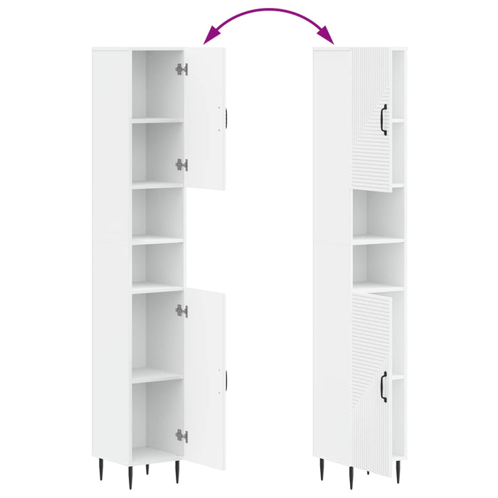 Cabinet de Baie cu Raft Deschis HAARLEM Alb 30 x 31 x 190 cm WALTI