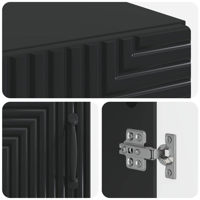 Cabinet de Baie cu Raft Deschis HAARLEM Negru 30 x 31 x 190 cm WALTI