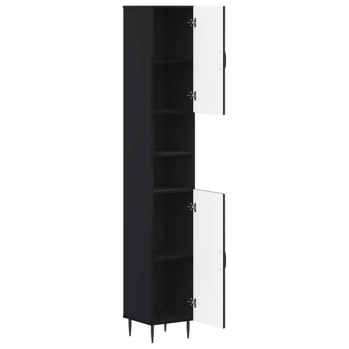 Cabinet de Baie cu Raft Deschis HAARLEM Negru 30 x 31 x 190 cm WALTI