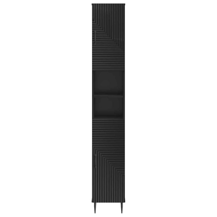 Cabinet de Baie cu Raft Deschis HAARLEM Negru 30 x 31 x 190 cm WALTI