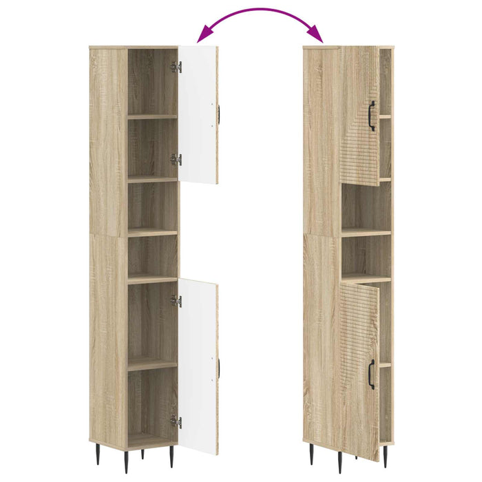 Cabinet de Baie cu Raft Deschis HAARLEM Stejar Sonoma WALTI