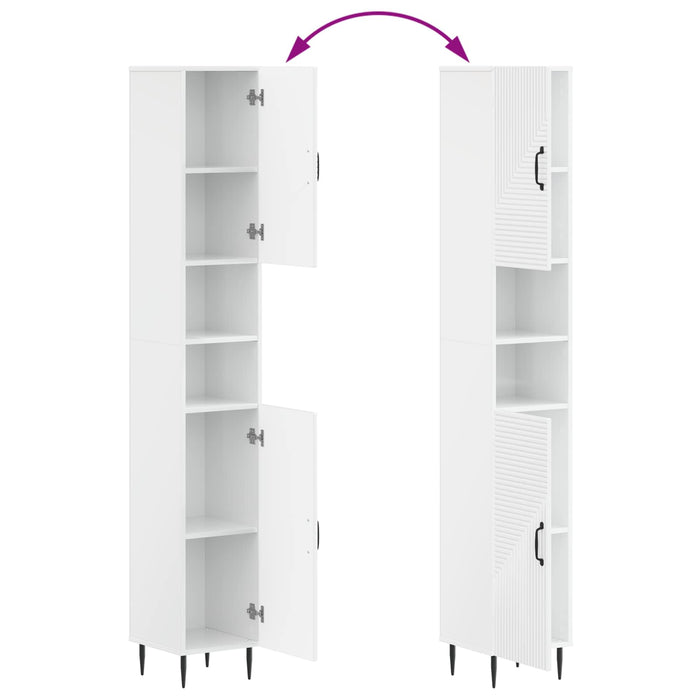 Cabinet de Baie cu Raft Deschis HAARLEM Alb foarte lucios WALTI