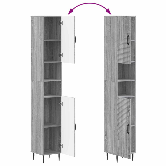 Cabinet de Baie cu Raft Deschis HAARLEM Sonoma gri WALTI