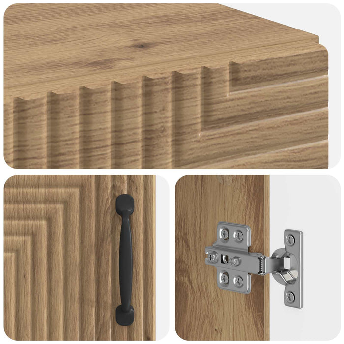 Cabinet de Baie cu Raft Deschis HAARLEM Stejar Artizanal WALTI