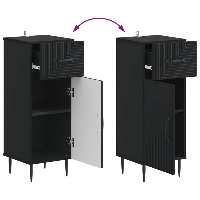 Dulap de Depozitare pentru Baie HAARLEM Negru 30 x 31 x 80 cm WALTI