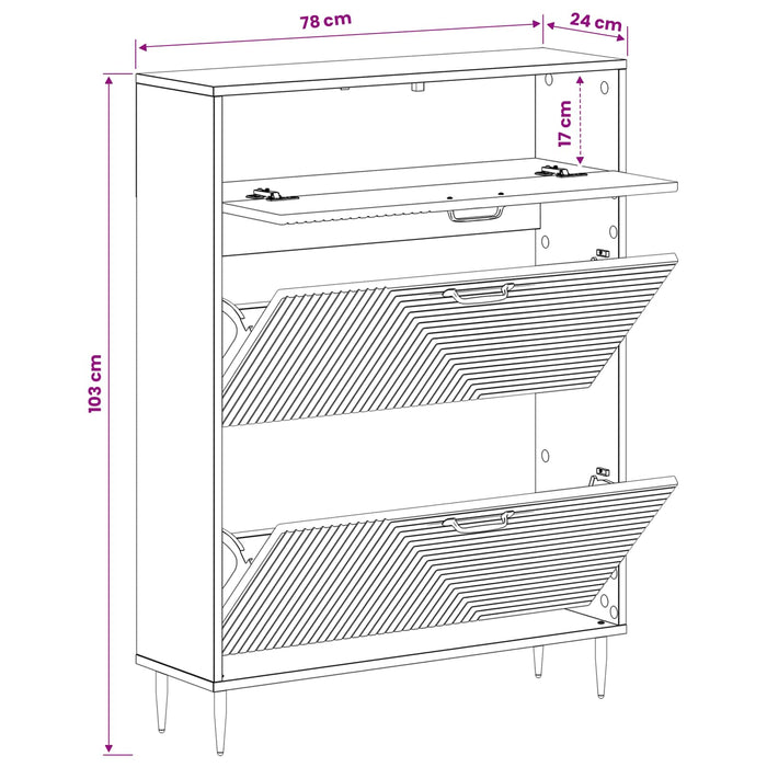 Dulap pentru pantofi HAARLEM 78 x 24 x 103 cm Lemn prelucrat WALTI