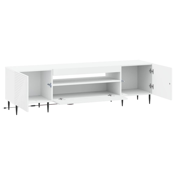 Cabinet TV cu LED Alb Lemn prelucrat WALTI