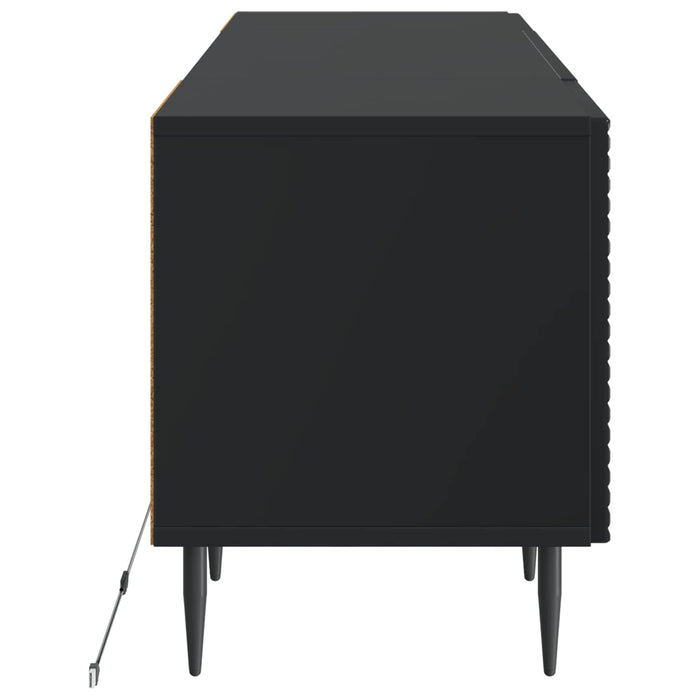 Cabinet TV cu LED Negru Lemn prelucrat WALTI