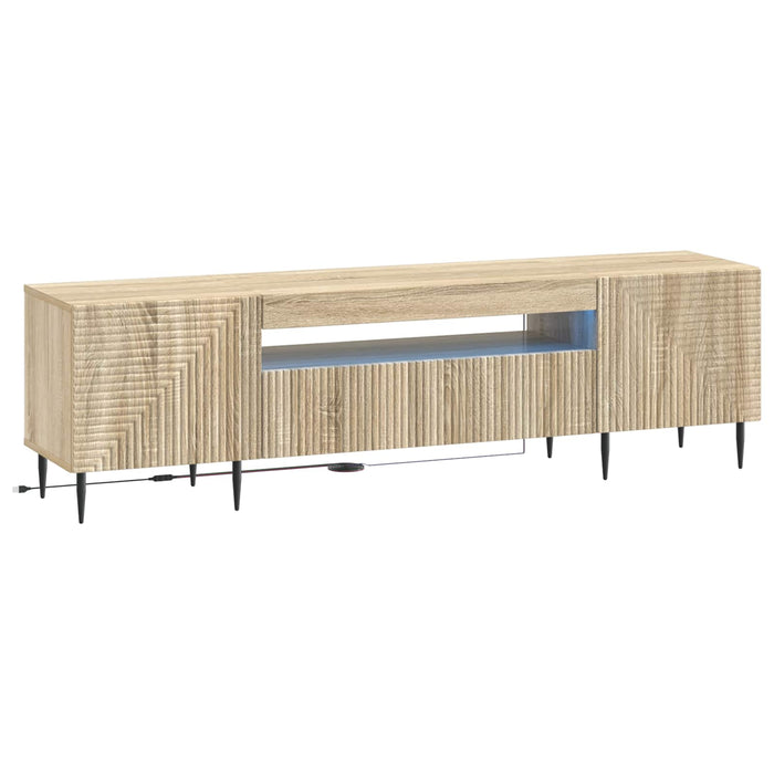 Cabinet TV cu LED Stejar Sonoma Lemn prelucrat WALTI