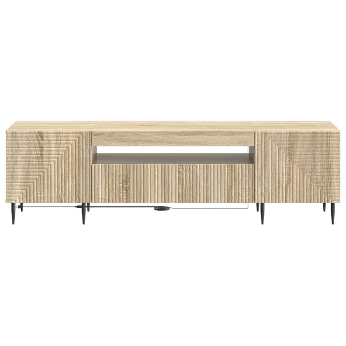 Cabinet TV cu LED Stejar Sonoma Lemn prelucrat WALTI