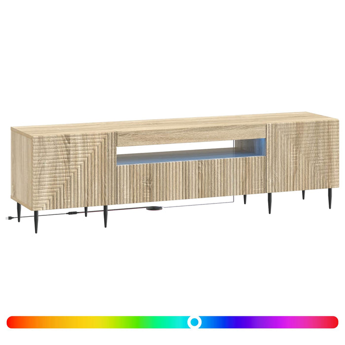 Cabinet TV cu LED Stejar Sonoma Lemn prelucrat WALTI