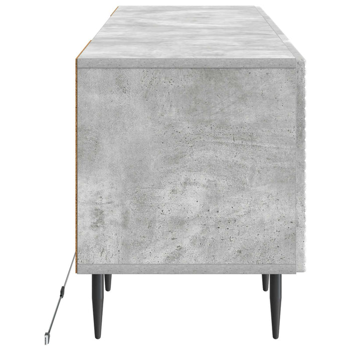 Cabinet TV cu LED Gri Beton Lemn prelucrat WALTI
