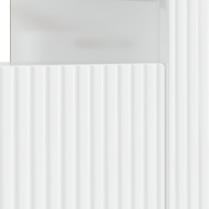 Cabinet TV cu LED Alb foarte lucios Lemn prelucrat WALTI