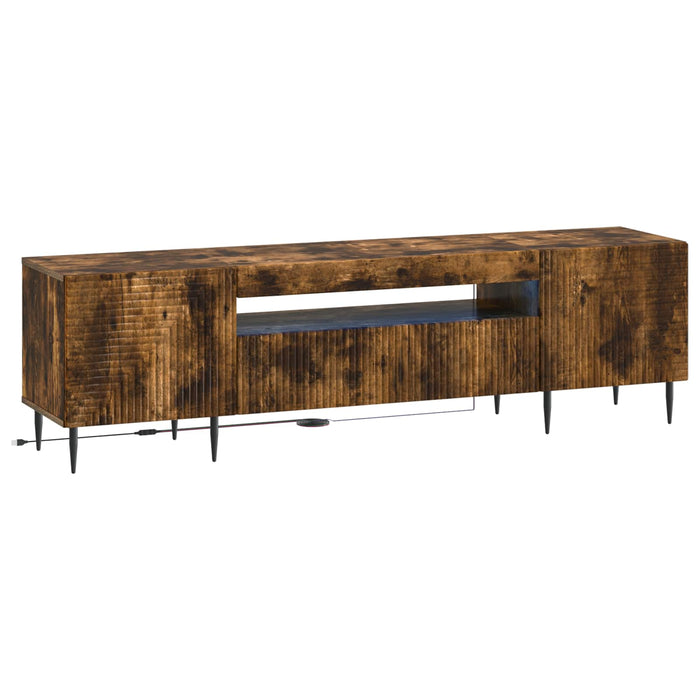 Cabinet TV cu LED Stejar fumuriu Lemn prelucrat WALTI