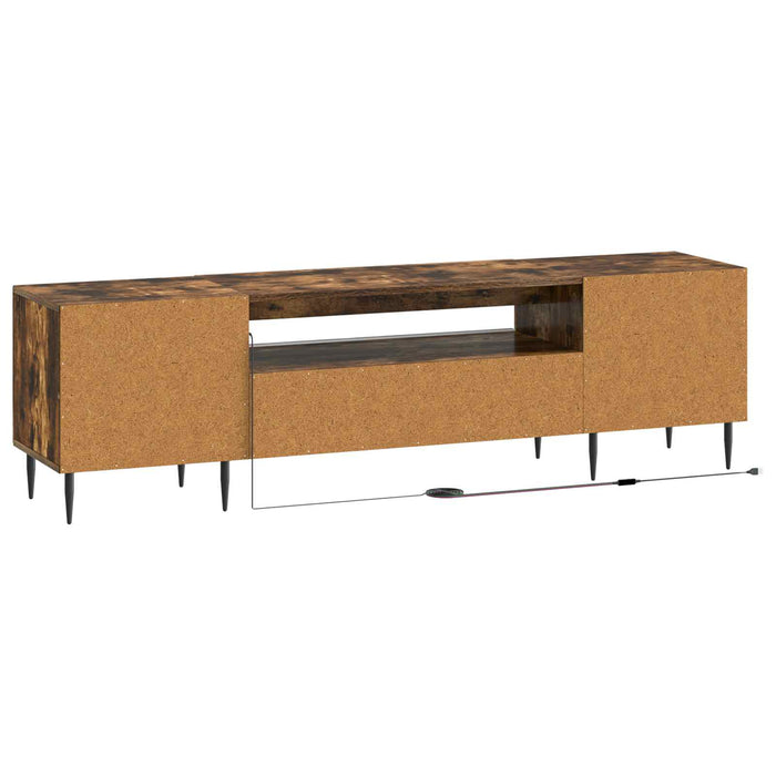 Cabinet TV cu LED Stejar fumuriu Lemn prelucrat WALTI
