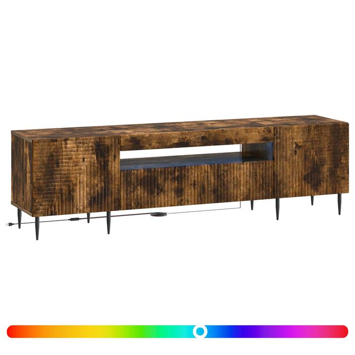 Cabinet TV cu LED Stejar fumuriu Lemn prelucrat WALTI