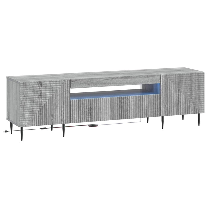 Cabinet TV cu LED Sonoma gri Lemn prelucrat WALTI