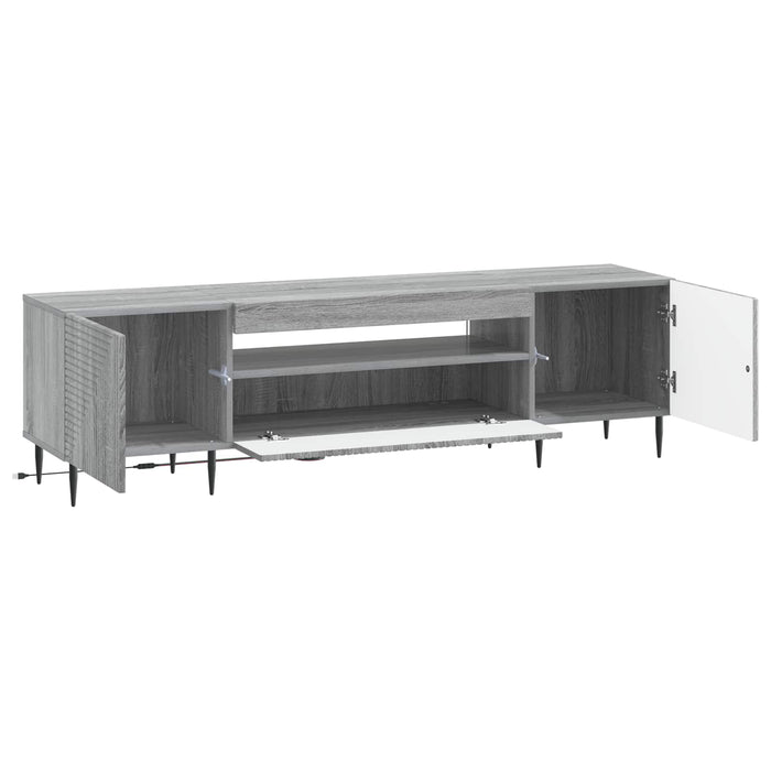 Cabinet TV cu LED Sonoma gri Lemn prelucrat WALTI