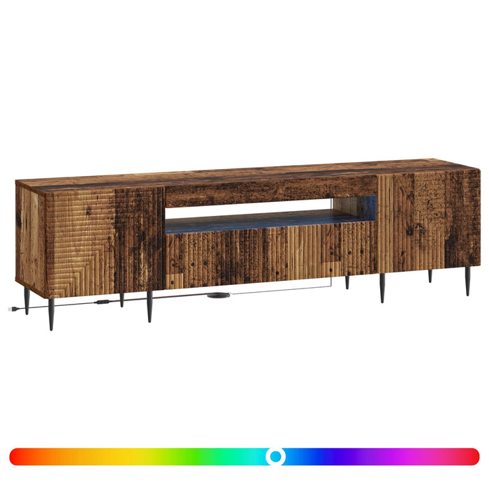 Cabinet TV cu LED Lemn vechi Lemn prelucrat WALTI
