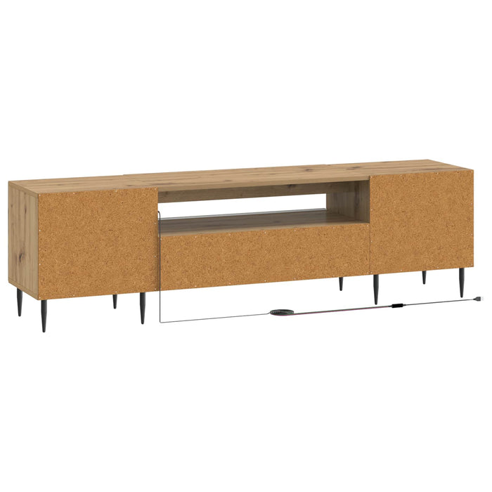Cabinet TV cu LED Stejar Artizanal Lemn prelucrat WALTI