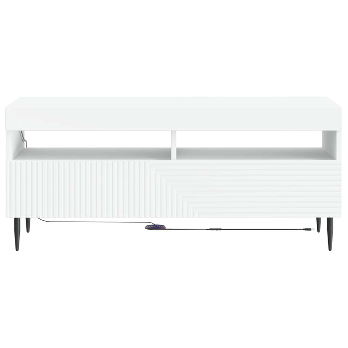 Cabinet TV cu LED Alb Lemn prelucrat WALTI
