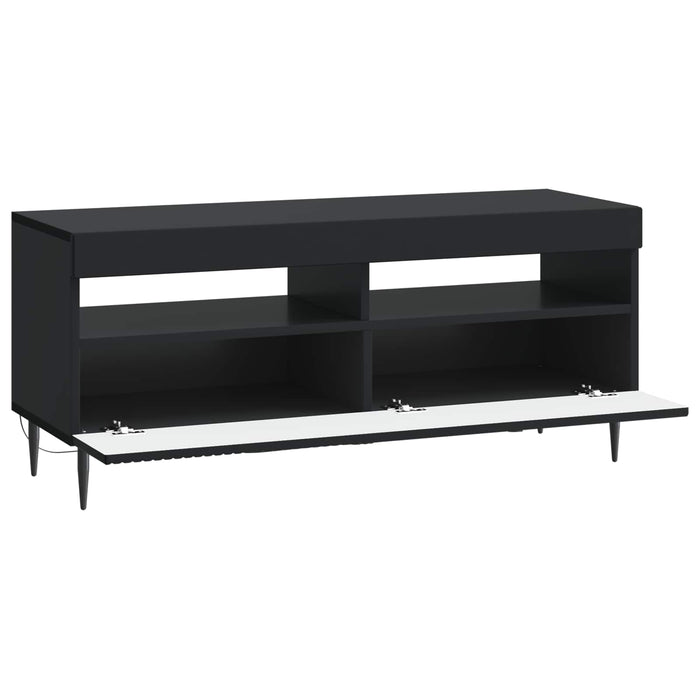 Cabinet TV cu LED Negru Lemn prelucrat WALTI