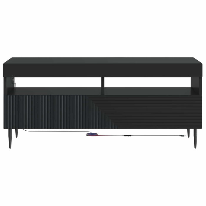 Cabinet TV cu LED Negru Lemn prelucrat WALTI