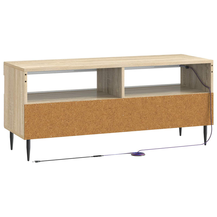 Cabinet TV cu LED Stejar Sonoma Lemn prelucrat WALTI